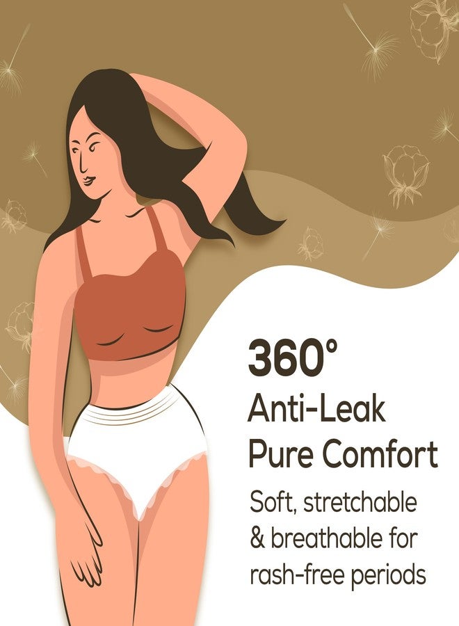 Evereve Organic Cotton Period Panty for Girls & Women, (XL-XXL), 10 Pcs, 360 Degree Overnight Coverage, 100% Natural Comfort, High Absorbency for Heavy Flow, Maternity Postpartum Disposable Panty - Image 3